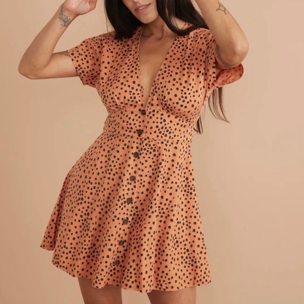 Marine Layer Camila Mini Dress Abstract Cheetah Print
